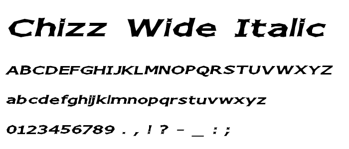 Chizz Wide Italic font